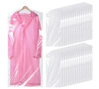 Hejo 30 Pezzi Sacchetti Porta Abiti in Plastica, 60 * 140cm Buste Trasparenti per Vestiti, Copri Abiti da Armadio, Copri Abiti Anti Polvere, per Camicie, Giacche, Abiti, Maglioni