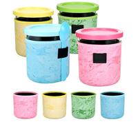 Hejo 4 Pezzi Custodie per Gelato in Neoprene per Ninja Creami DeluxeNC500 NC501 Serie,Maniche Isolate Riutilizzabili per Ninja Cream Deluxe Tubs,Manicotto per Ninja Coppe Gelato(24OZ)