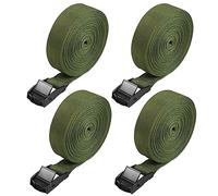 Hejo 4PCS Cinghie di Fissaggio, 500 x 2.5CM Verde Cinghie di Fissaggio Corte, Lega Antiruggine Regolabile con Cinghie a Cricchetto a Sgancio Rapido per il Trasporto di Biciclette,Moto,Pacchi Bagagli