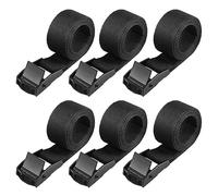 Hejo 65CM Set di Cinghie di Fissaggio a Cricchetto Nere, 6PCS Lega Metallica Antiruggine Regolabile con Cinghie a Cricchetto a Sgancio Rapido per il Trasporto di Biciclette, Moto, Pacchi Bagagli