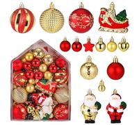 Hejo 72 Pezzi Palline di Natale Rosse e Oro,Set Decorazioni Natalizie per Albero,Decorazioni Albero di Natale Palline,Impermeabile Addobbi Natalizi Palline,Natale Decorazioni Casa Palline(2cm-9cm)