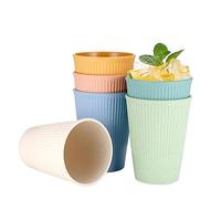 Hejo Bicchieri di Plastica Set da 6, 300ml-10oz Tazze da Caffè Tazze da Bere, Tazze Riutilizzabili e Infrangibili per Succhi di Frutta, Caffè Ghiacciato, Adatto a Microonde e Lavastoviglie