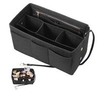 Hejo Feltro Organizer da Borsa Donna, Interno Organizzatore Borsa, Bag Organizer con Catena Chiave, Interno Borse Organizer con Scomparti Multipli (Nero Taglia L)