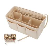 Hejo Feltro Organizer da Borsa Donna per Marc Jacobs S, Bag in Bag con Catena Chiave, Interno Organizer con Scomparti Multipli, Beige, Taglia M