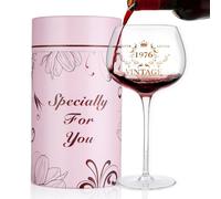 Hejo Regali per il 50° Compleanno di una Donna, Bicchiere da Vino con Incisione 1976, Regalo Personalizzato Decorazione Regalo per il 50° Compleanno di una Donna Compleanni, Anniversari, Feste