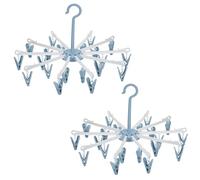 Hejo stendibiancheria pieghevoli con 32 clip, rotazione a 360°, per vestiti, cappelli, sciarpe e asciugamani