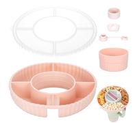 Hejo Vassoio per Stanley Cup Accessori,Vassoio in Silicone per Snack con Coperchio,Impugnatura Inferiore e Tappi di Copertura Della Paglia,Accessori per Stanley Cup per Auto,Casa e Feste(Rosa)
