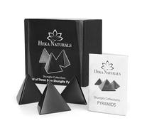 Heka Naturals Piramide di Shungite Lucidata a 3 Lati | Energia della Geometria Sacra a Forma di Tetraedro per l'equilibrio Spirituale, l'allineamento dei Chakra, la Guarigione e la Protezione (3x5cm)