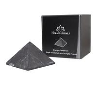 Heka Naturals Piramide di Shungite Non Lucidata Cristallo di Pietra Nera | 8 cm - Pietra di Shungite Decorativa per la Scrivania, per la casa o L'Ufficio - Pietre Chakra, Cristalli di guarigione
