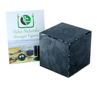 Heka Naturals Shungite Pietre Naturali Cubo Ludico | 5 cm - Pietre e Cristalli per Decorazioni Casa e Camera, Cristallo di Rocca Protezione EMF, Chakra Guarigione Cristalli per Meditazione e Massaggio