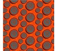 HEKO PANELS Oxford Tessuto Impermeabile al Metro Tessuti per Tappezzeria per Esterni ed Interni -100% Poliestere Stoffa al Metro - Tessuto Resistente allo Strappo e allo Sporco - Cerchi arancioni