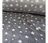HEKO PANELS Stoffa al Metro Tessuto Pile al Metro - Stoffa Peluche Caldo - Tessuti Pile a Metraggio Reversibile (Stella)