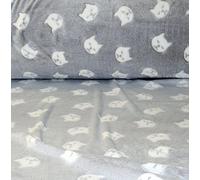 HEKO PANELS Stoffa al Metro Tessuto Pile al Metro - Stoffa Peluche Caldo - Tessuti Pile a Metraggio Reversibile (Gatti)