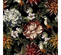 HEKO PANELS Tessuti Per Tappezzeria Al Metra Stoffa Rivestimenti Di Mobili Sedie Poltrone Divani Cuscini Pouf Impermeabile Peonie Uccelli 3 Metri 155 x 300 cm