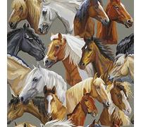 HEKO PANELS Tessuti Per Tappezzeria Al Metra Stoffa Rivestimenti Di Mobili Sedie Poltrone Divani Cuscini Pouf Impermeabile Cavalli 1 Metro 155 x 100 cm