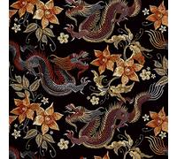 HEKO PANELS Tessuti Per Tappezzeria Al Metra Stoffa Rivestimenti Di Mobili Sedie Poltrone Divani Cuscini Pouf Impermeabile Draghi Orientali 1 Metro 155 x 100 cm