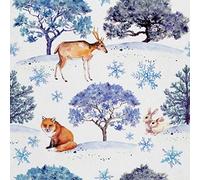 HEKO PANELS Tessuti Per Tappezzeria Al Metra Stoffa Rivestimenti Di Mobili Sedie Poltrone Divani Cuscini Pouf Impermeabile Bosco Inverno 1 Metro 155 x 100 cm