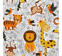 HEKO PANELS Tessuti Per Tappezzeria Al Metra Stoffa Rivestimenti Di Mobili Sedie Poltrone Divani Cuscini Pouf Impermeabile Animali Selvaggi 2 Metri 155 x 200 cm