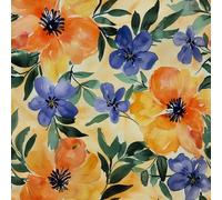 HEKO PANELS Tessuto Oxford, impermeabile, al metro, in poliestere, per cucire, tessuto decorativo, idrorepellente, opaco, fiori, 1 metro, 155 x 100 cm