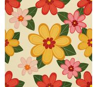 HEKO PANELS Tessuto Oxford, impermeabile, al metro, in poliestere, per cucire, tessuto decorativo, idrorepellente, opaco, fiori, 1 metro, 155 x 100 cm