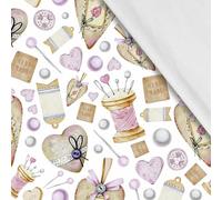 HEKO PANELS Tessuto Softshell al metro, per esterni, impermeabile, con tessuto in pile, per cucito, antivento, per giacche, escursioni, sport, tuta, cuori, retrò, 1 metro, 145 x 100 cm