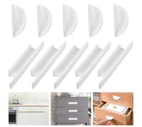 HEKOBAG 10 Pezzi Maniglia per Porta Balcone Maniglie Autoadesive per Finestre Maniglie Adesive per porte Scorrevoli Maniglie Autoadesive per Porte per Mobili, Semicerchio/Rettangolo, Bianco