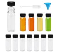 HEKOBAG 12 Pezzi Bottigliette per Liquori 60ml/ 2oz Mini Bottiglie Alcolici Riutilizzabili in Plastica con Tappo a Vite e Imbuto di Plastica per Olio, Succo, Latte, Vino, Regali per Feste e Matrimonio