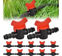 HEKOBAG 12 Pezzi Valvola per Tubo Irrigazione 16mm Valvola di Intercettazione per Irrigazione a Goccia Valvola di Commutazione di Irrigazione Valvola di Chiusura per Irrigazione del Giardino