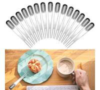 HEKOBAG 15 cucchiai da dessert 2 in 1 cucchiai e forchetta portatili, 12 cm, in acciaio inox, riutilizzabili, mini cucchiaio da gelato 2 in 1, per caffè, gelato, dessert, torte