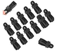 HEKOBAG 16 Pezzi Tarp Clip per Tende Clip per Teloni di Fissaggio Morsetti per Teli da Campeggio Antivento Clip per Telone Morsetti Teloni per Tende da Sole, Baldacchini, Roulotte Caravan (Nero)