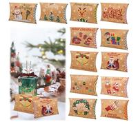HEKOBAG 24 Pezzi Scatoline Portaconfetti Natalizie Scatole Cartone Natalizie in Carta Kraft Scatole Regalo di Natale Scatole di Cartone per Natale per Caramelle, Coriandoli, Cioccolato (Marrone)