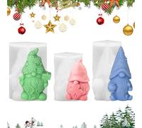 HEKOBAG 3 Pezzi Stampi per Candele Natalizie Stampo in Silicone Babbo Natale Stampi Silicone 3D Natalizi Stampi Natalizi in Silicone per Gesso per Candele, Ghiaccio, Sapone