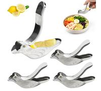 HEKOBAG 4 Pezzi Spremiagrumi Manuale in Acciaio Inox Spremi Limone Manuale Spremiagrumi Manuale Forma di Uccello Spremi Melograno Manuale Spremi Frutta Manuale per Cucina, Bar, Ristorante (Argento)