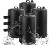 HEKOBAG 4 Pz Zavorre per Gazebo da 10 Litri Portatili,Peso per Ombrellone da Spiaggia,Sacchi Sabbia per Gazebo,Borse da Pesi per Piedi Ombrellone per Fissare Tende Pop-Up (Nero)