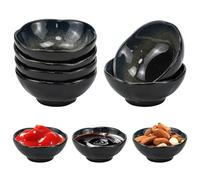 HEKOBAG 6 Pezzi Ciotole per Salsa di Soia Ciotoline per Aperitivo Ciotola per Snack Ciotole per Spezie Rotonda Ciotola per Immersione Mini Ciotole Ceramica per Marmellata, Sushi, Frutta 9.5x4cm