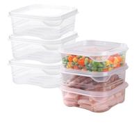 HEKOBAG 6 Pezzi Contenitori per Alimenti 350ml in PlasticaContenitori Ermetici per Alimenti Contenitore per Alimenti Piccolo con Coperchio, Senza BPA, Riutilizzabili, per Frigoriferi, Lavastoviglie