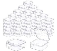 HEKOBAG 60 contenitori trasparenti piccoli con coperchio, in plastica, piccoli contenitori di plastica, per gioielli (4,5 x 4,5 x 2 cm)