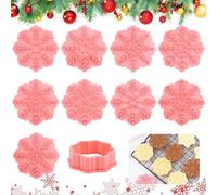 HEKOBAG 9 pezzi per biscotti in plastica, stampo per biscotti di Natale, 9 forme di taglio, fiocco di neve per biscotti, torte, fondente