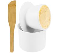 HEKOBAG Burriera Ceramica, per 250g di Burro, Porta Burro in Ceramica Bianca Contenitore per Burro da Frigo Portaburro con Coperchio Burriera da Frigo Ceramica per Contenere il Burro Fresco (B)