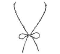 HekouJiub Collana di Perle con Fiocco per Donne Moda Collane di Perle Western Cowboy con Pendente a Fiocco Collana Clavicola Vintage Gioielli Tradizionali per Donne Abbigliamento di Halloween