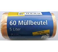 heku 0039 Sacchi della spazzatura 60 pezzi 5L cucina bagno 30 x 40 cm Rosa