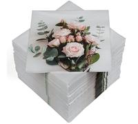 HEKU 100 tovaglioli, 3 veli, 33 x 33 cm, bouquet di rose, assorbenti e pratici, ampia scelta, ideali per occasioni speciali