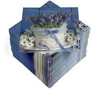 HEKU 100 tovaglioli a 3 strati, 33 x 33 cm, assorbenti e pratici, realizzati in Europa, ideali per matrimoni, anniversari e occasioni speciali, giacinti