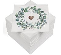 HEKU 100 tovaglioli a 3 strati, 33 x 33 cm, cuore di eucalipto, assorbenti e pratici, ampia scelta, ideali per occasioni speciali