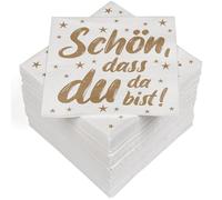 HEKU 100 tovaglioli a 3 strati, 33 x 33 cm, in oro, assorbenti e pratici, ideali per occasioni speciali