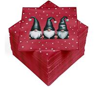 HEKU 100 tovaglioli a 3 veli, 33 x 33 cm, gnomo di Natale, assorbenti e pratici, ampia scelta, ideali per occasioni speciali