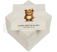 HEKU 100 tovaglioli a 3 veli, 33 x 33 cm, per feste con orsetto, assorbenti e pratici, ampia scelta, ideali per occasioni speciali