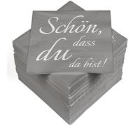 Heku 30243-136: 100 tovaglioli a 3 veli, con Scritta in Lingua Tedesca Schön Dass du, Bello Che tu Sia da Bist, 33 x 33 cm, unità