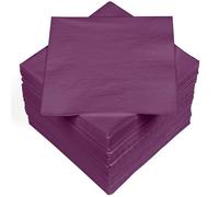 HEKU 100 tovaglioli in tinta unita, 3 strati, 33 x 33 cm, qualità uniforme per eventi e gastronomia, pratica confezione da 5, altamente assorbenti ed eleganti, viola