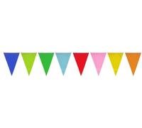 HEKU Bandierina colorata con 20 bandierine per Feste e Compleanni, resistente alle intemperie, lunghezza 10 metri, grande e accattivante, ideale per eventi, con nastro di fissaggio integrato
